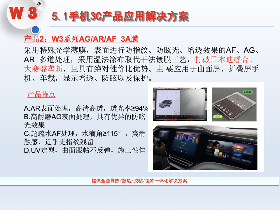 W3系列AG/AR/AF 3A膜